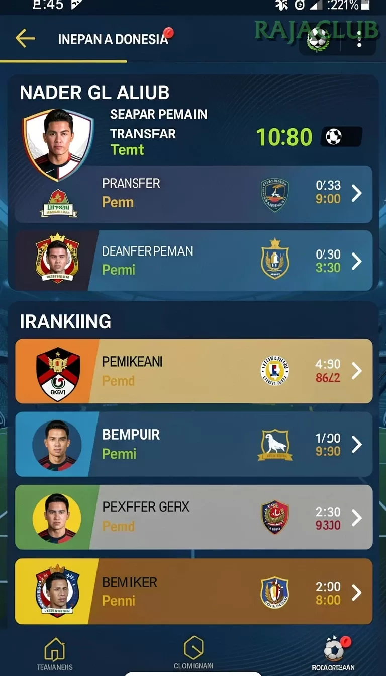 Galeri pratinjau visual rajaclub build APK resmi terbaru